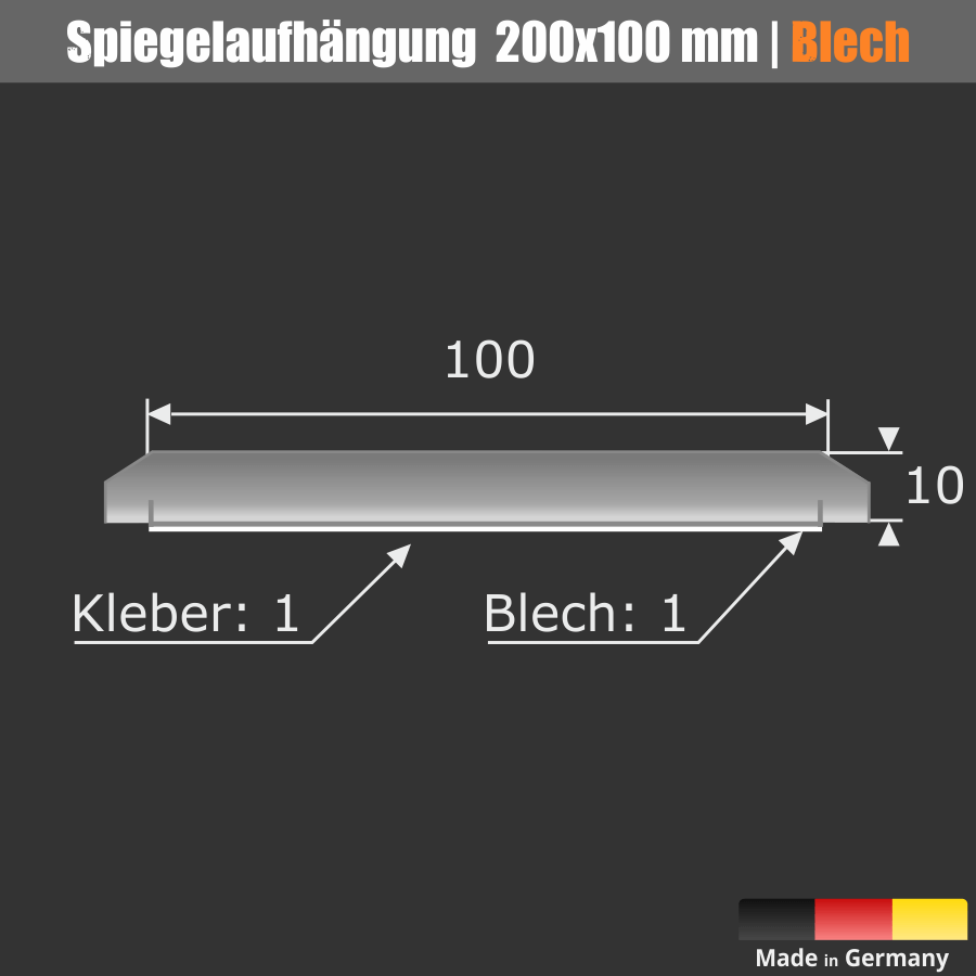 Glasbefestigung 2er Set Wandglashalter bis 24Kg