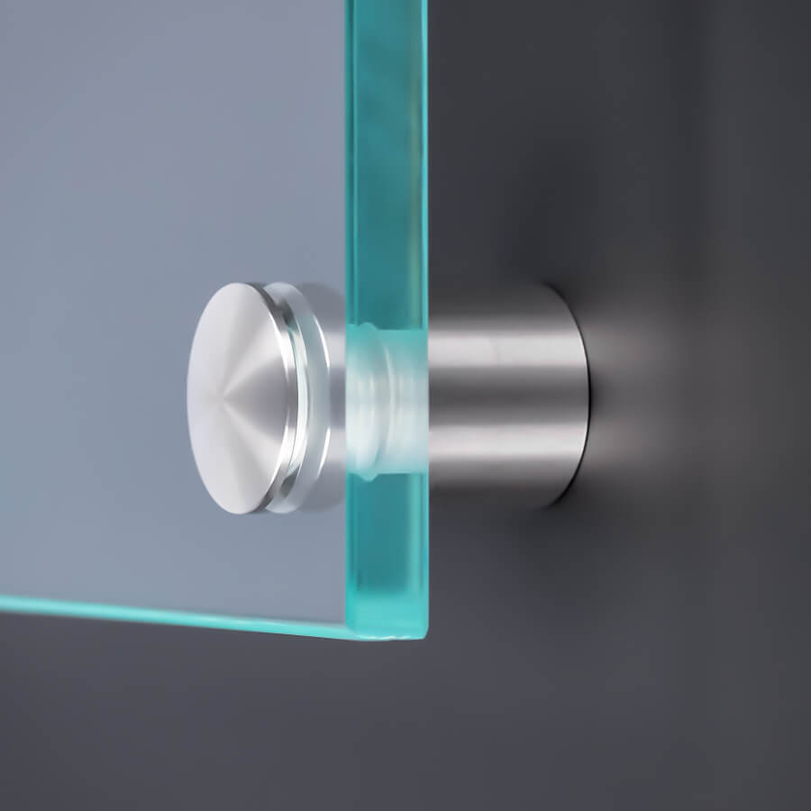 4 Glasbildhalter Edelstahl D20 WA20 1-17mm Glasstärke inkl. Glasbohrung